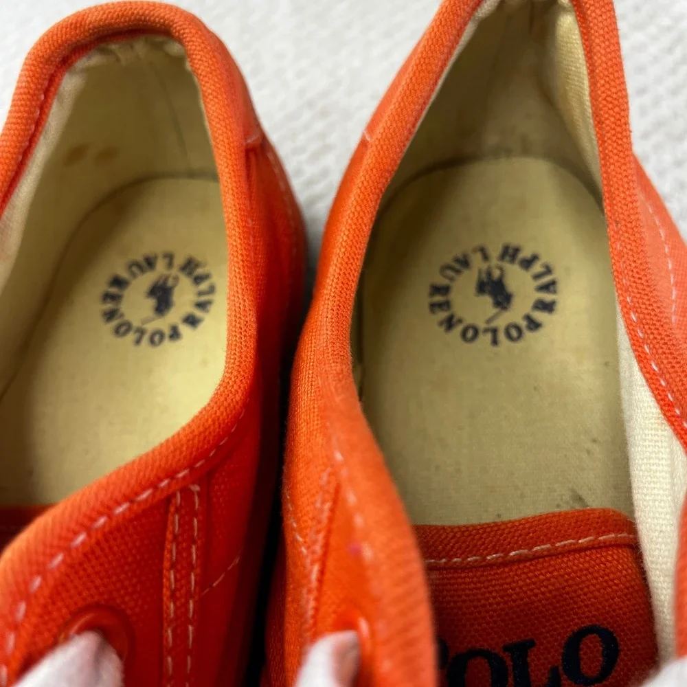 Polo Ralph Lauren Clifton Mens Orange Canvas Low Top Sneakers 11.5D 00001629 E11